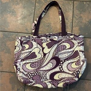 Large Thirty one Stylish Purple Paisley Tote Bag